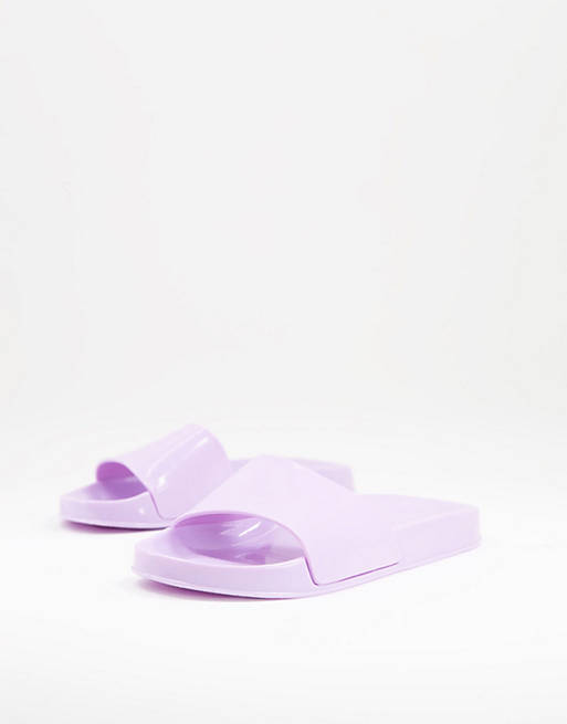 Juju jelly flat slides in lilac