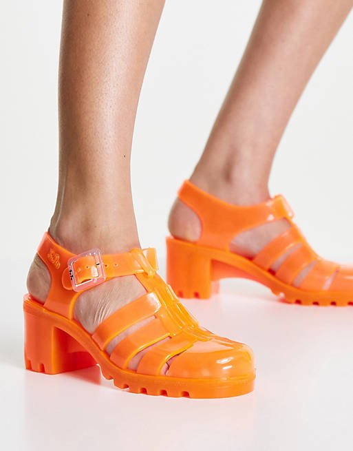 Shoes Heels/Juju jelly heeled shoes in coral 