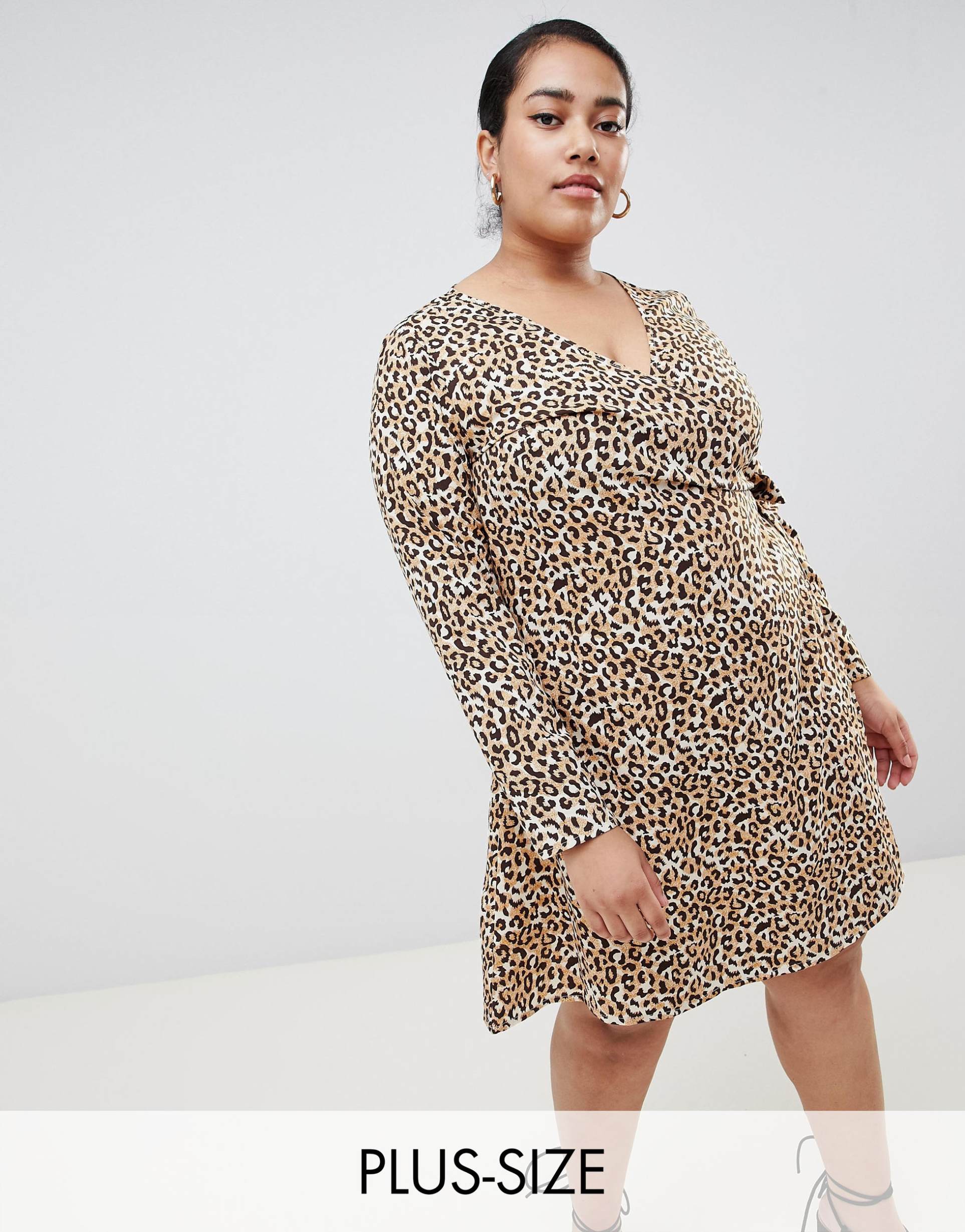 junarose animal print mini wrap dress