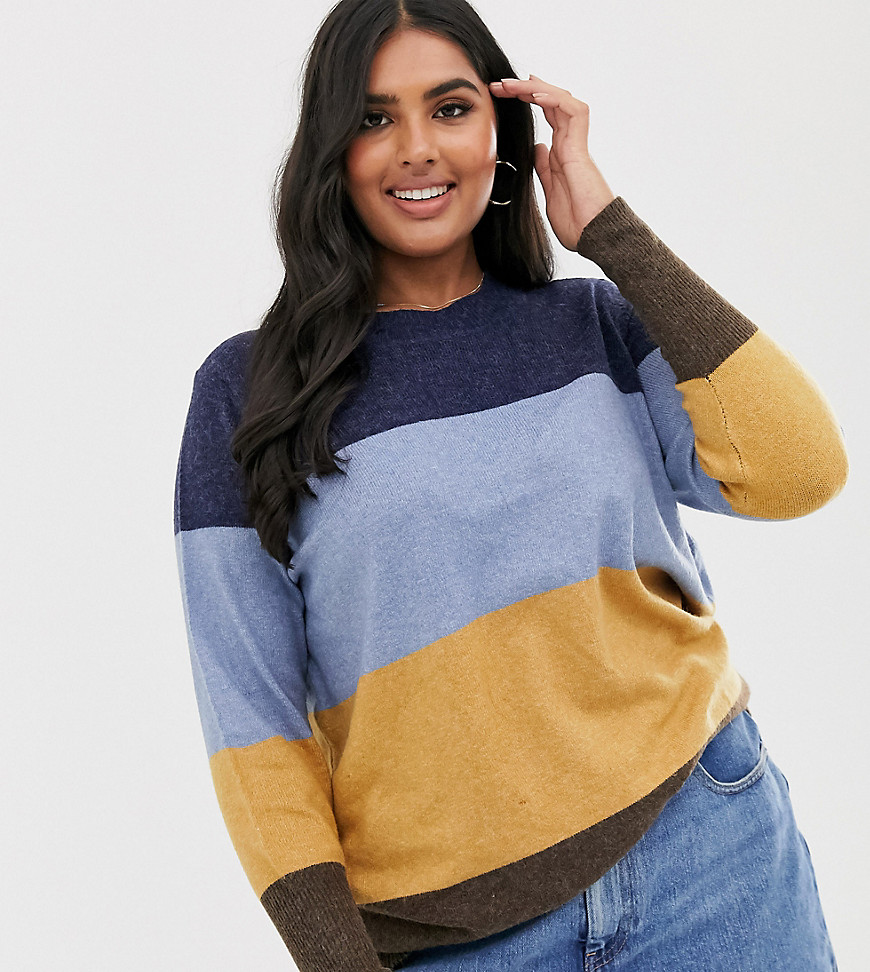 Junarose Color Block Stripe Sweater-multi