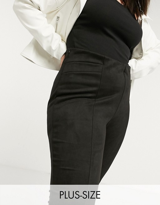Junarose faux suede skinny trousers in black