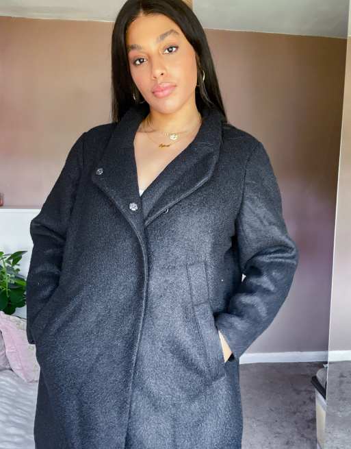 Plus size shop funnel neck coat