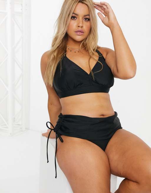 pessimist Ferie Hilsen Junarose mix and match tie back halterneck bikini in black | ASOS