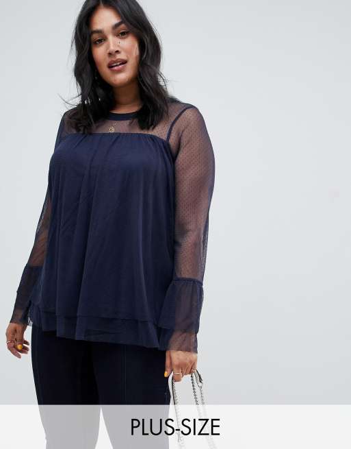 Junarose Sheer Layered Smock Top