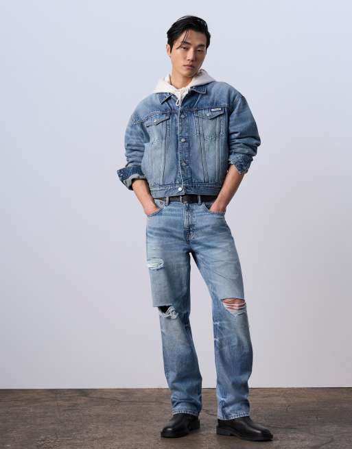Jung Kook for   90s ストレートジーンズ Jung Kook for Calvin Klein 90s straight leg jeans with rips in