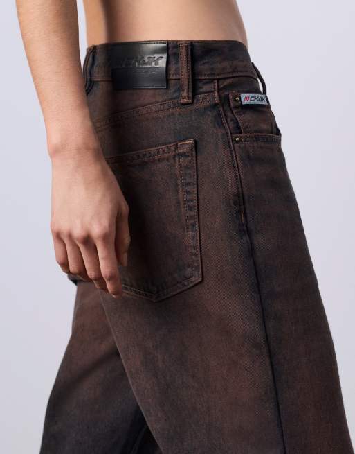 Jung Kook for Calvin Klein high rise baggy jeans in brown acid