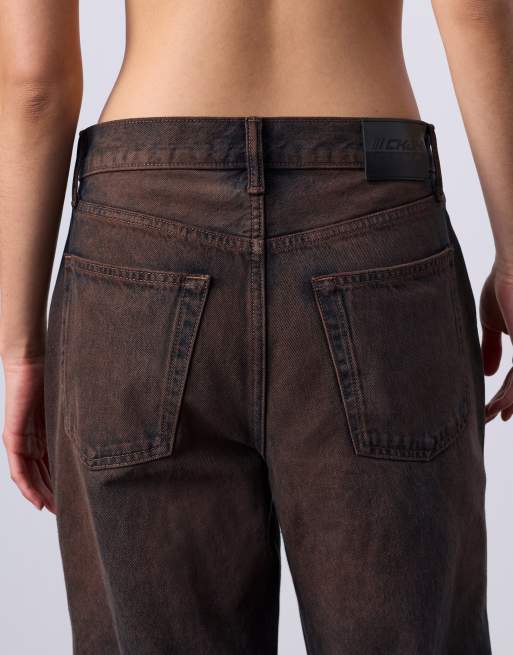 Jung Kook for Calvin Klein high rise baggy jeans in brown acid