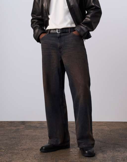 Jung Kook for Calvin Klein high rise baggy jeans in brown acid