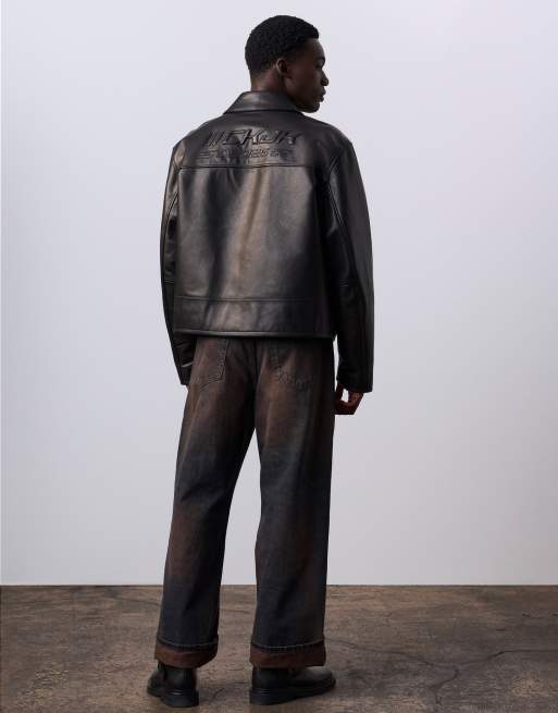 Jung Kook for Calvin Klein high rise baggy jeans in brown acid