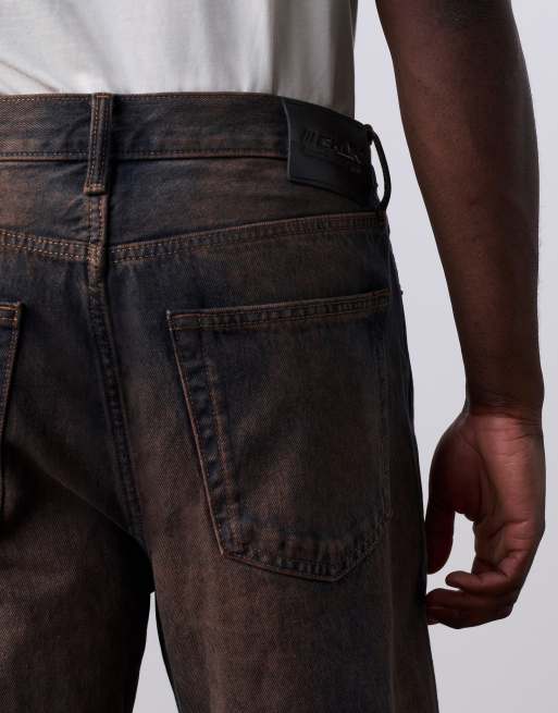 Jung Kook for   Baggyデニムパンツ Jung Kook for Calvin Klein high rise baggy jeans in brown acid