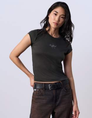 Jung Kook for Calvin Klein monogram graphic T-shirt in black | ASOS