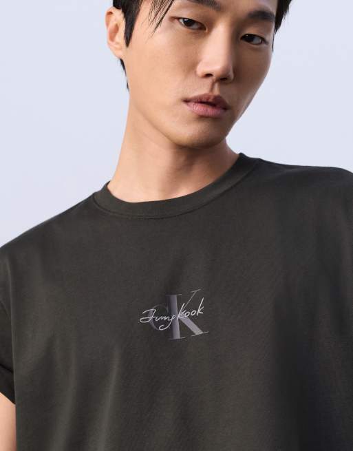 Jung Kook for Calvin Klein monogram graphic T-shirt in black | ASOS