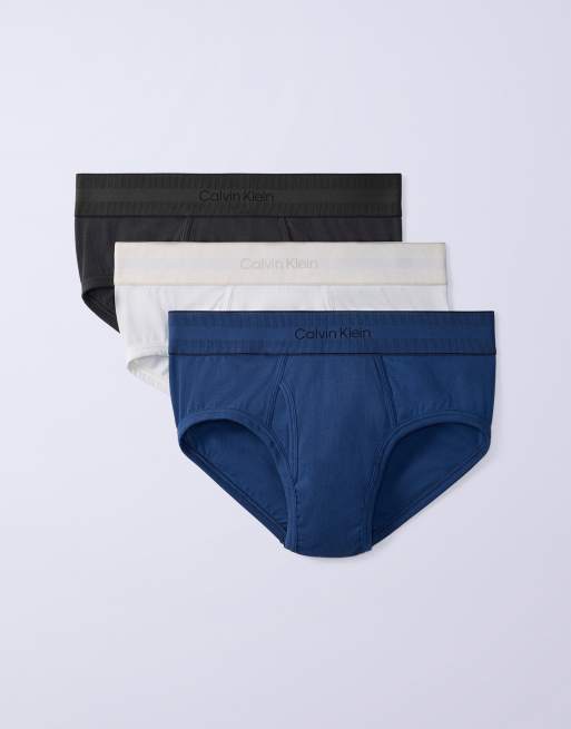 Jung Kook for Calvin Klein - Pack de 3 calzoncillos de color azul, gris y negro de algodón