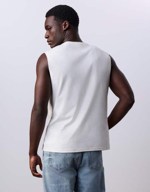 Jung Kook for Calvin Klein tank top in off-white | ASOS