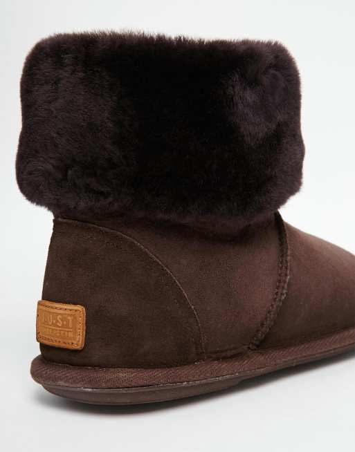 Just Sheepskin Albery Sheepskin Slipper Boots ASOS