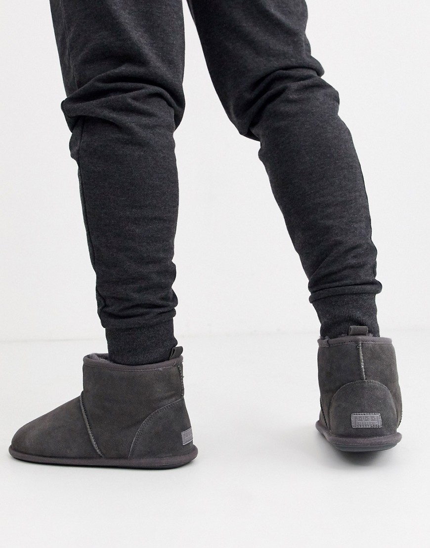 Just Sheepskin suede boot slipper in grey
