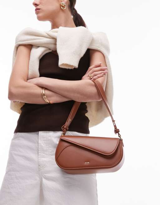 JW PEI Addisyn asymmetric detail shoulder bag in brown, 2 of 4