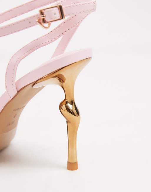 JW Pei Alivia double strap heeled sandals in baby pink, 2 of 5