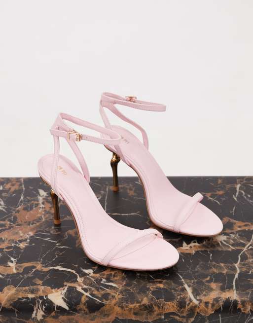 JW Pei Alivia double strap heeled sandals in baby pink, 3 of 5