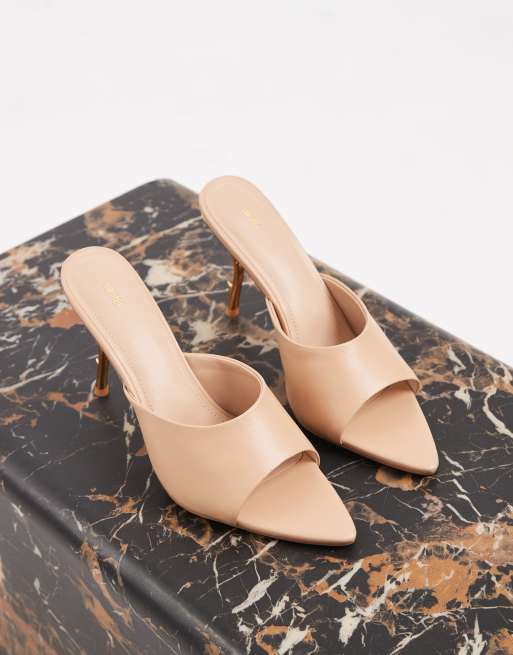 JW Pei Aurora Peeptoe-Mules mit Absatz in Beige, 4 von 5