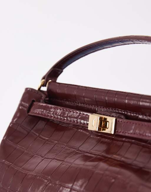 JW PEI bolso con asa superior Carmen en granate efecto cocodrilo, 2 de 4