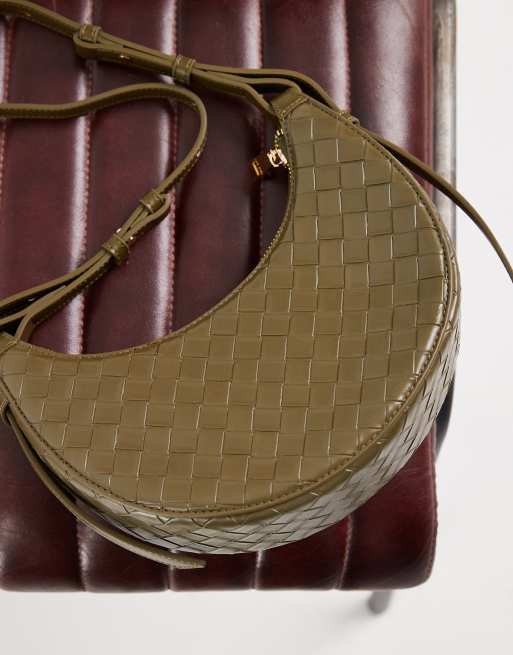 JW PEI - Bolso de hombro Sharon en tejido oliva, 3 de 4