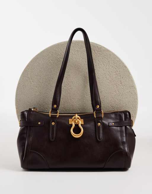 JW PEI - Bolso de hombro Yvette en marrón oscuro, 3 de 4