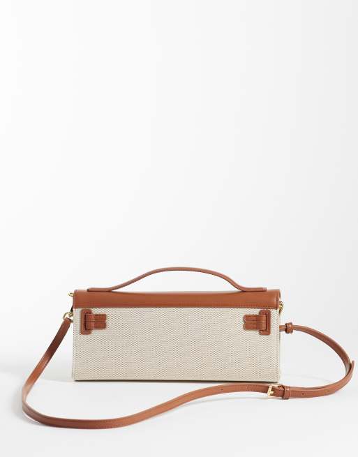 JW PEI Bria structured top handle purse in brown canvas, 4 of 4