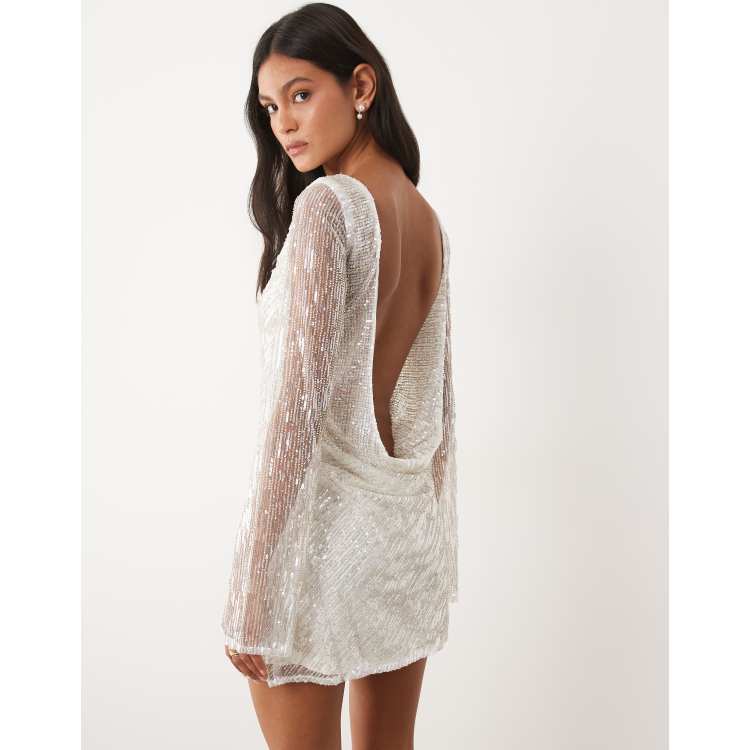 kate spade white sequin dress KATE SPADE White Sequin Embellished Fit Flare Tokyo Dress 0 = XS Bridal  Shower