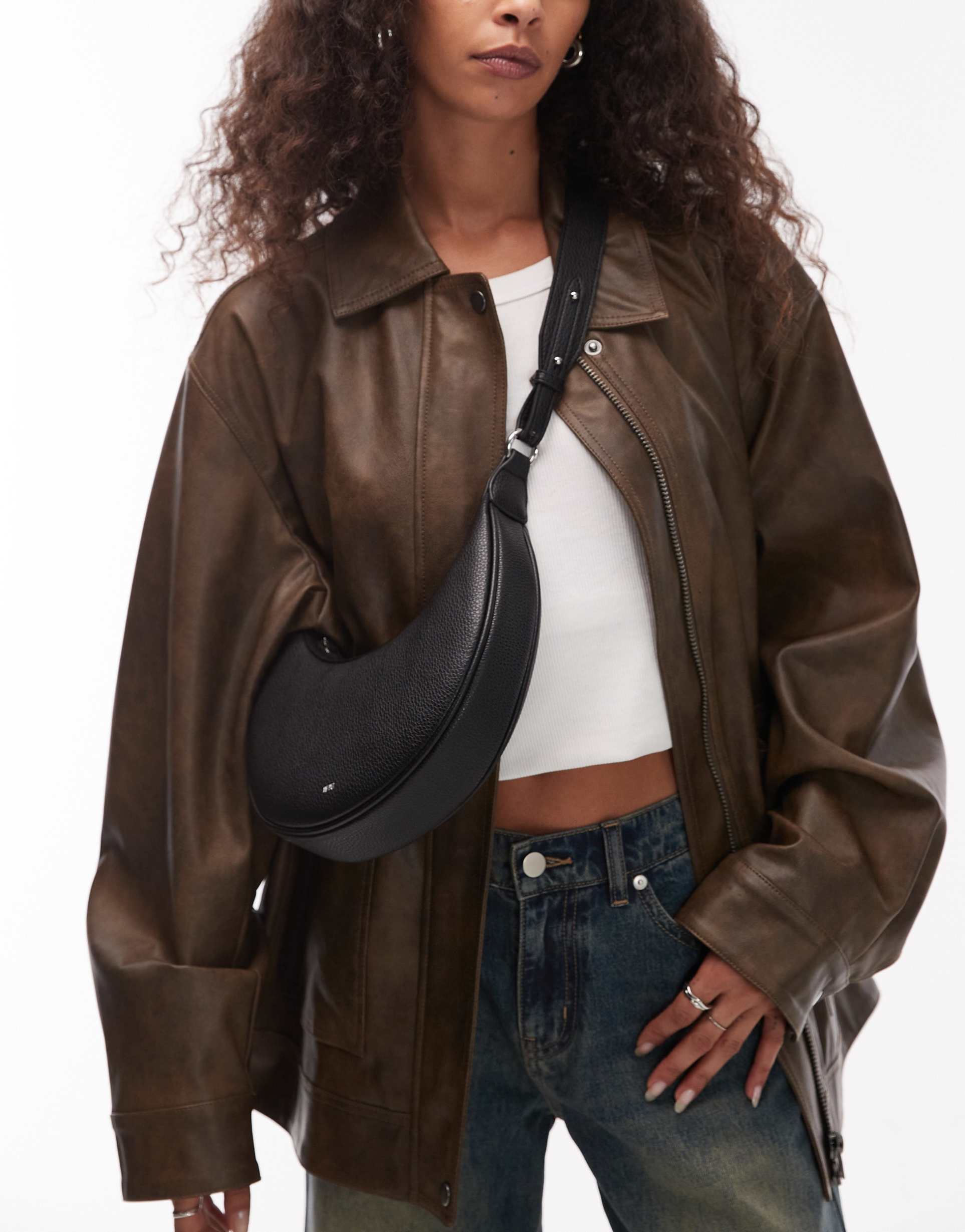 jw pei carly crossbody saddle bag in black