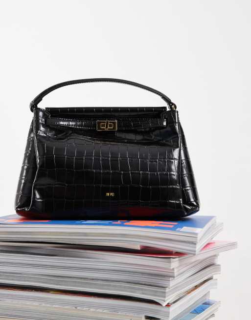JW PEI Carmen top handle bag in black croc, 4 of 4