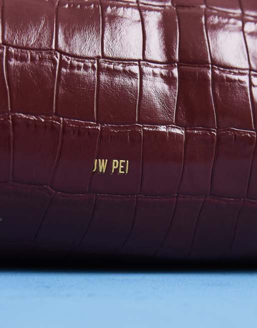 JW PEI Carmen top handle bag in burgundy croc, 4 of 4