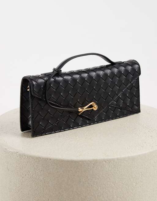 JW PEI Celeste Clutch in Schwarz mit Flechtstruktur, 3 von 4
