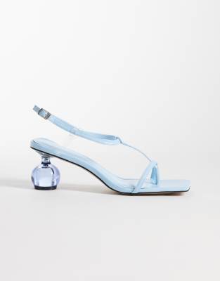 JW PEI Charlotte strappy heels with spherical heel in sky blue
