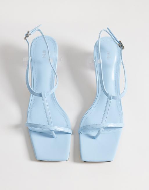 JW PEI Charlotte strappy heels with spherical heel in sky blue, 3 of 4
