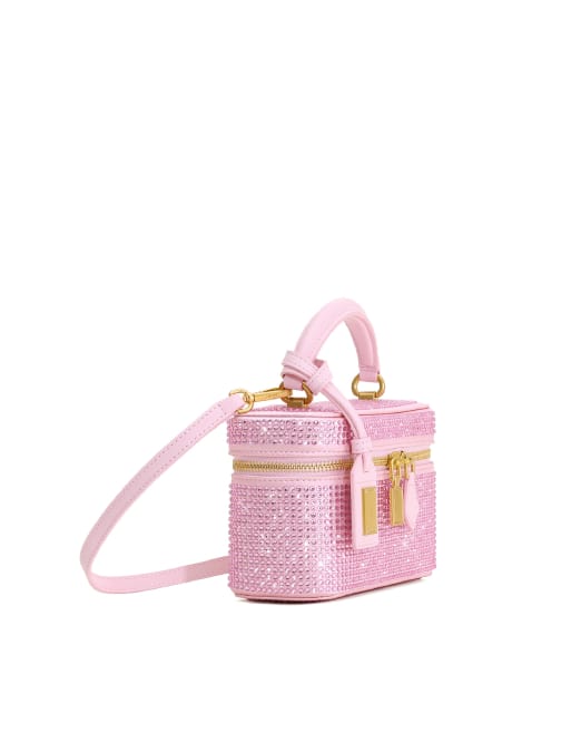 JW PEI Cleo handtas met handgreep in roze kristal, 2 van 4