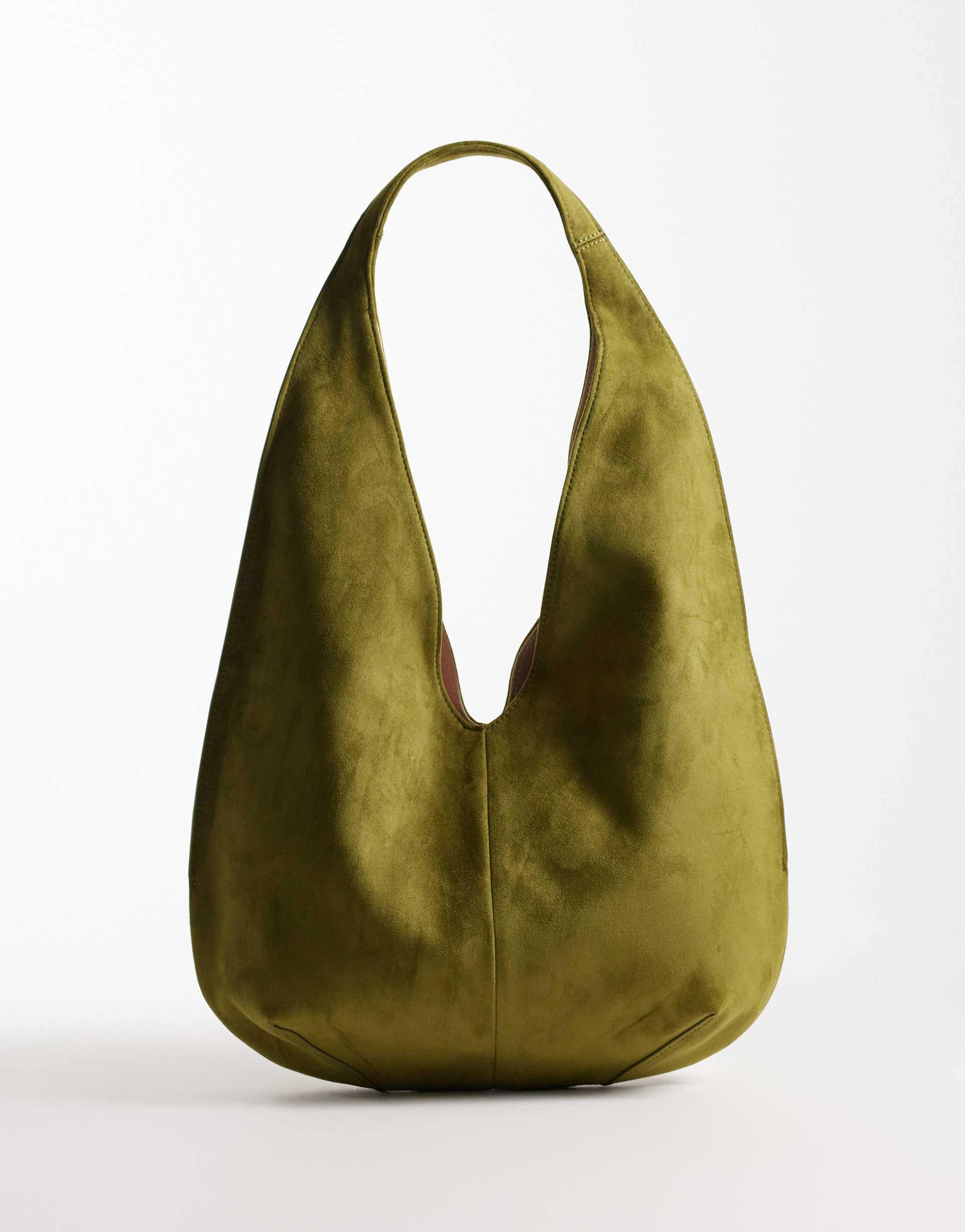 jw pei dara faux suede bag in dark olive