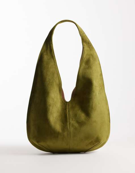 JW PEI – Dara – Tasche aus Wildlederimitat in dunklem Olivgrün - view 1