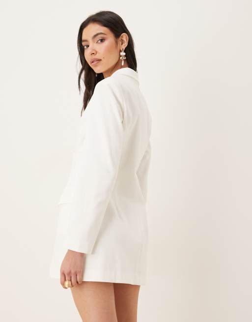 JW PEI – Elegantes, tailliertes Minikleid in Weiß mit Blumenmuster und Knöpfen, 2 von 4