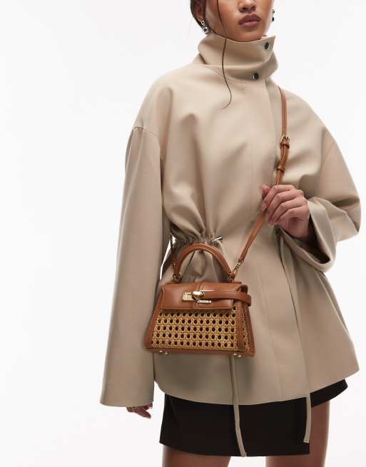 JW PEI Elise faux bamboo top handle purse in tan | ASOS