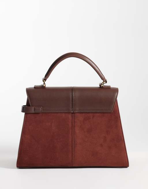 JW PEI Elise large faux suede top handle bag in mocha brown, 4 of 4