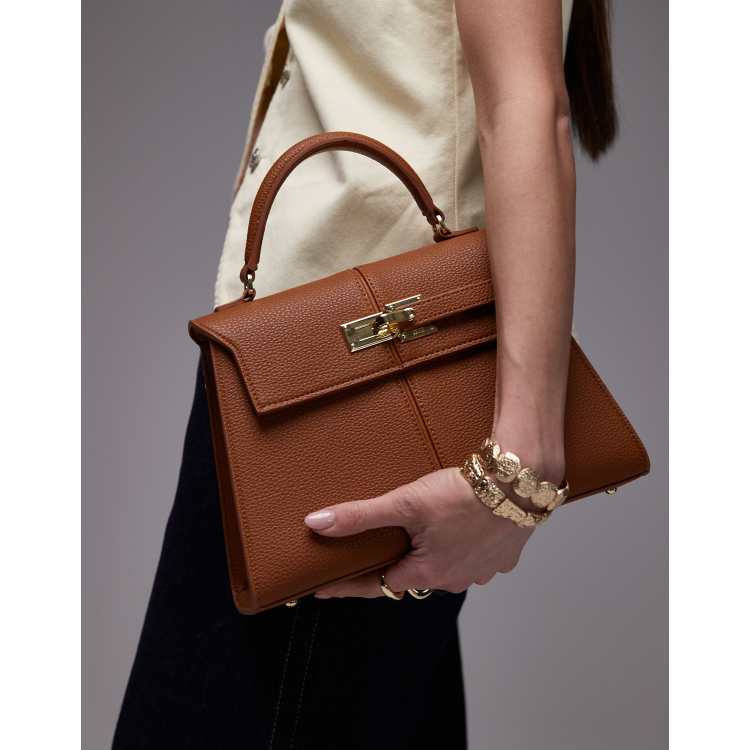 JW PEI Elise large top handle bag in brown | ASOS