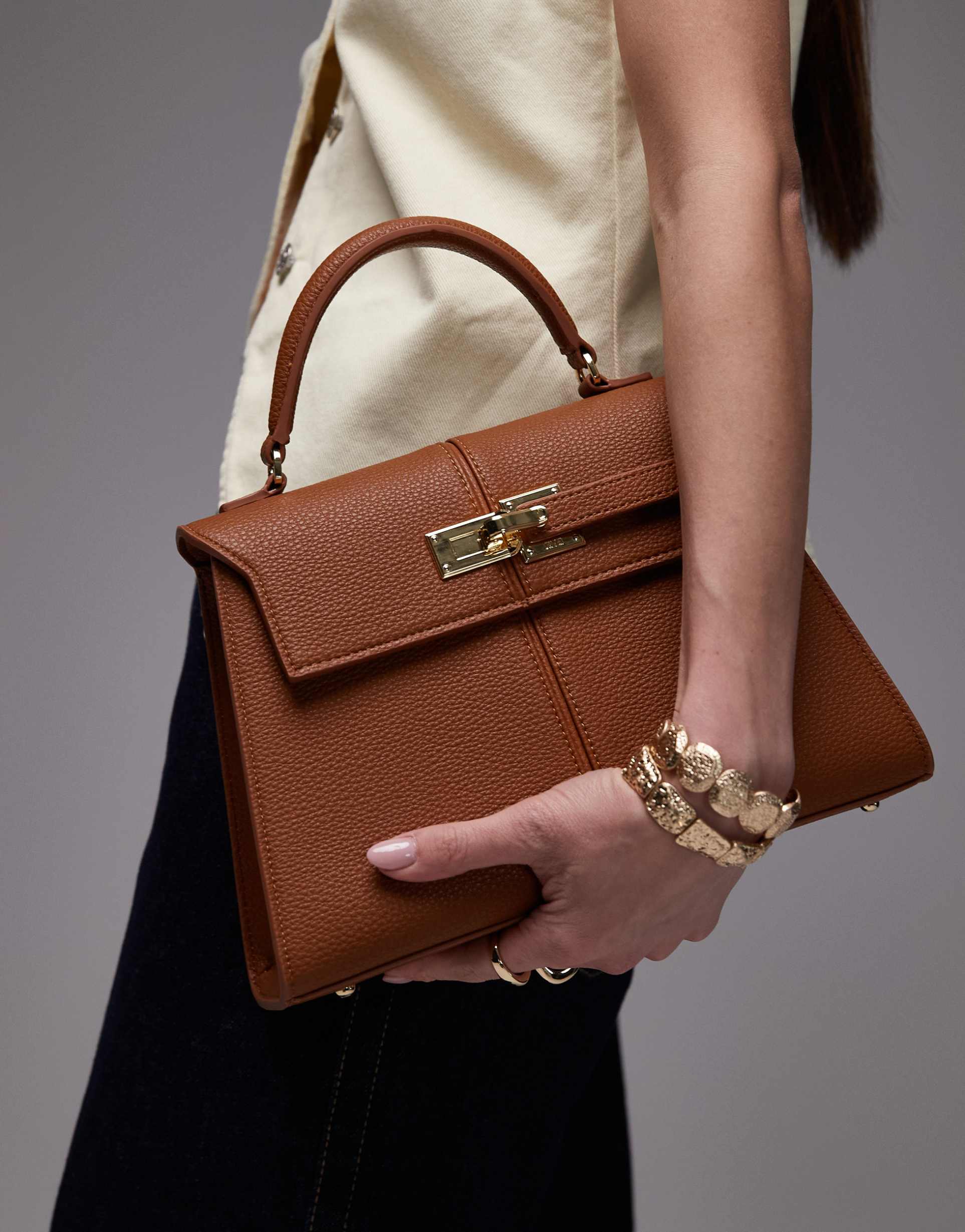 jw pei elise large top handle bag in brown