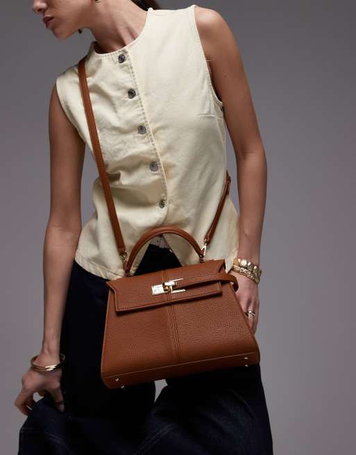 JW PEI Elise large top handle bag in brown | ASOS