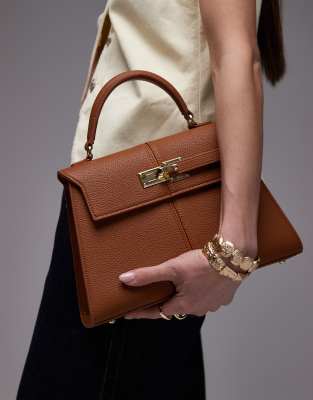 JW PEI JW PEI Elise large top handle leather bag in brown