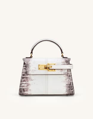 JW PEI - Elise - Sac à main effet croco avec poignée supérieure - Blanc