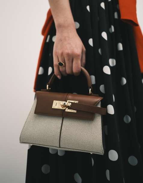 JW PEI Elise top handle bag in canvas and PU mix - view 1