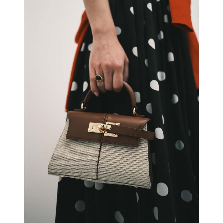 JW PEI Elise top handle bag in canvas and PU mix | ASOS