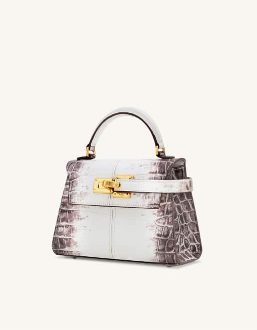 JW PEI Elise top handle bag in white croc | ASOS