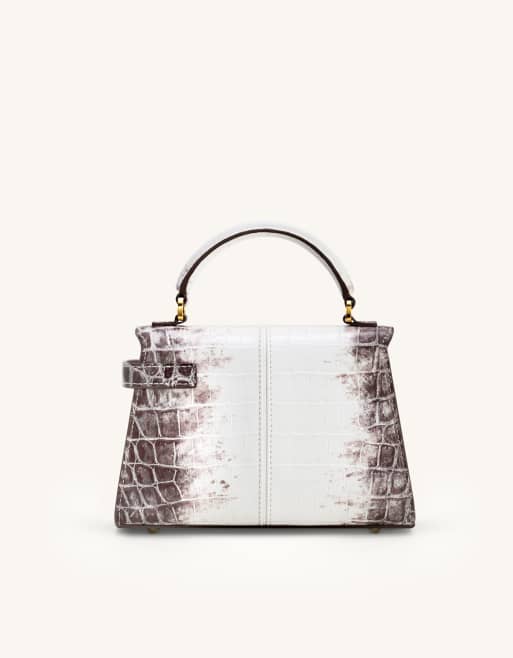 JW PEI Elise top handle bag in white croc | ASOS